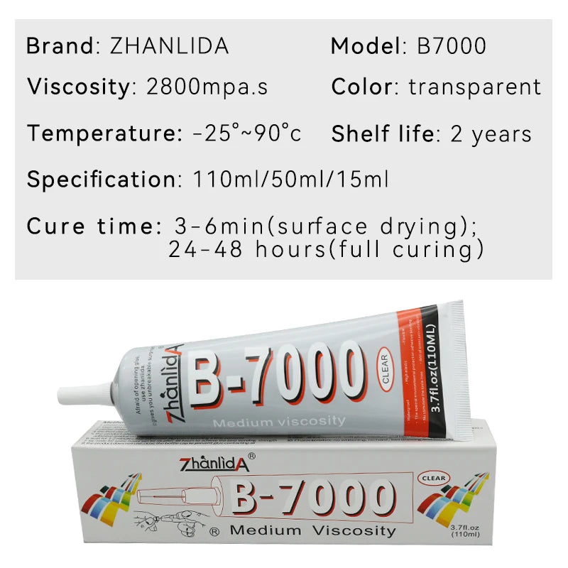Glue Mobile Screen B7000 15ml 25ml 50ml 110ml Repair Adhesive Universal Glass Plastic DIY Glue B7000 With Precision Applicator