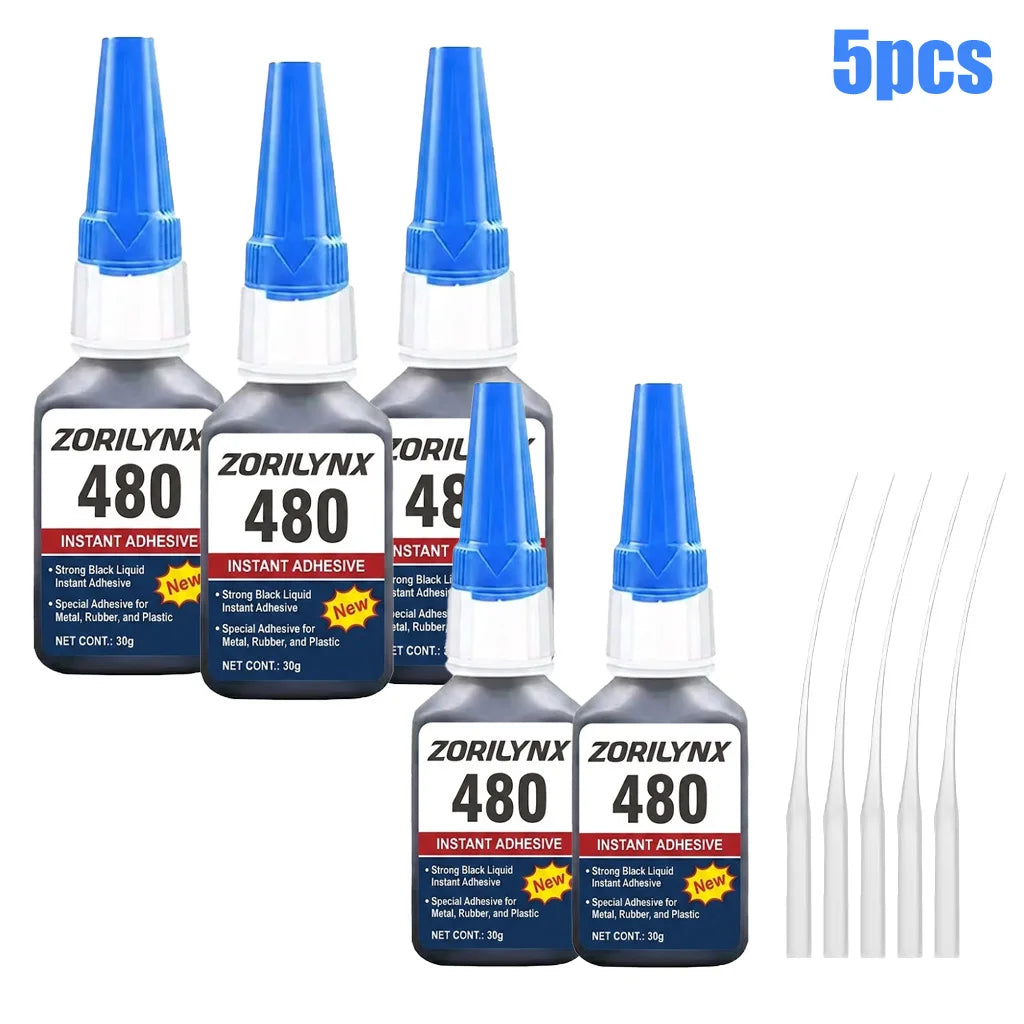 30g 480 Black Instant Adhesive Glue Super Strong Liquid Bond for Rubber Sheet EPDM Tube Gasket Craft Crafts Plastic Metal Glue