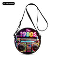 Radio Print Round Shoulder Bag Casual Messenger Bag Daily Adjustable Strap Crossbody Bag for Woman Best Gifts 2D Flat