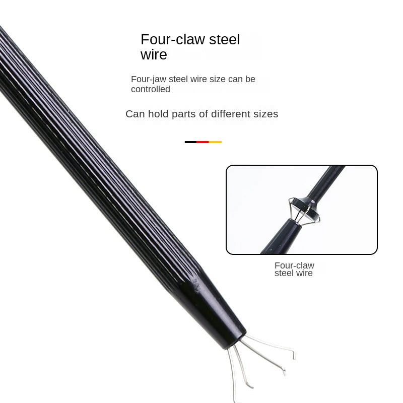 4 Prongs Claw Tweezers, Pick Up Tool for Jewelry IC Chip Electronic Components Nail Gem, Prong Holder Picker Ball Grabber Tool