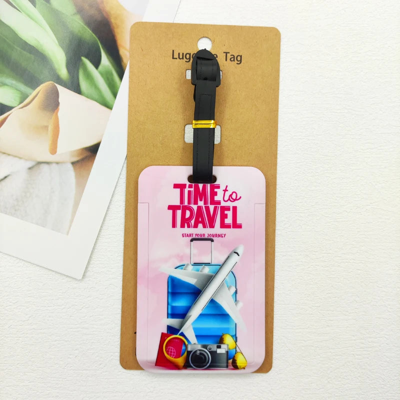Let's Travel Luggage Label Men Travel Luggage Tag Boys Suitcase ID Address Holder Baggage Boarding Portable Suitcase Ticket