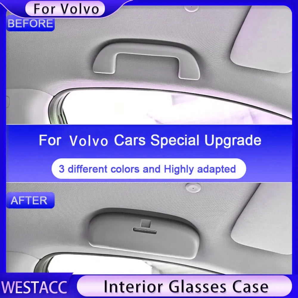 ABS Car Glasses Case Sunglass Sun Glasses Holder Case for Volvo XC40 XC60 S60 Storage Box Auto Eyeglasses Accessories