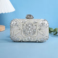 New diamond-studded evening bag - pearl flower bridal bag, paired with evening dress elegant hostess bag with a slanted design
