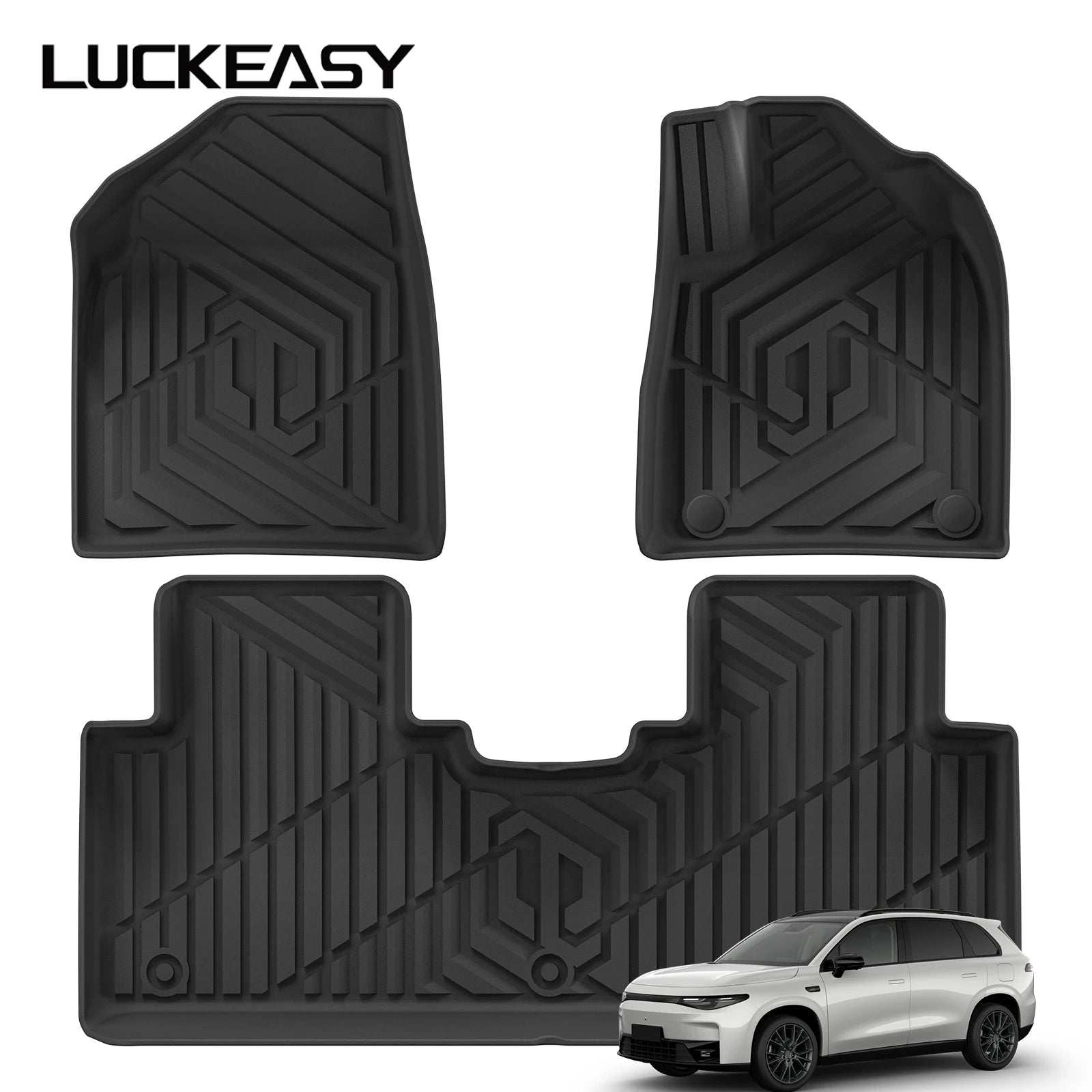 LUCKEASY for Leapmotor C10 2024-2025 Car Floor Mats Cargo Liner Accessories Foot Pad Protective Mat Only Fit Right Rudder