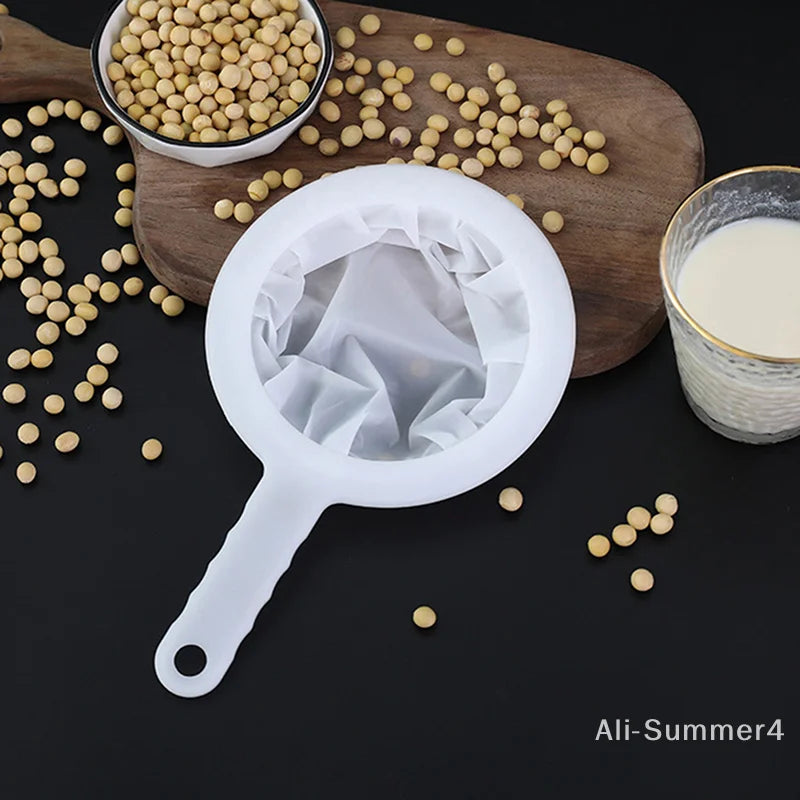 80/100/120/200/400 Mesh Ultra-fine Mesh Strainer Kitchen Nylon Mesh Filter Spoon for Suitable for Soy Milk Coffee Milk Yogurt