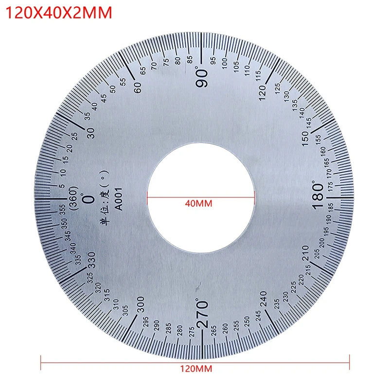 Stainless Steel Lathe Dial Disc 360 Degree Disc Universal Measuring Disc (Diameter:70 110 120 130 90 120 170 190 200MM)