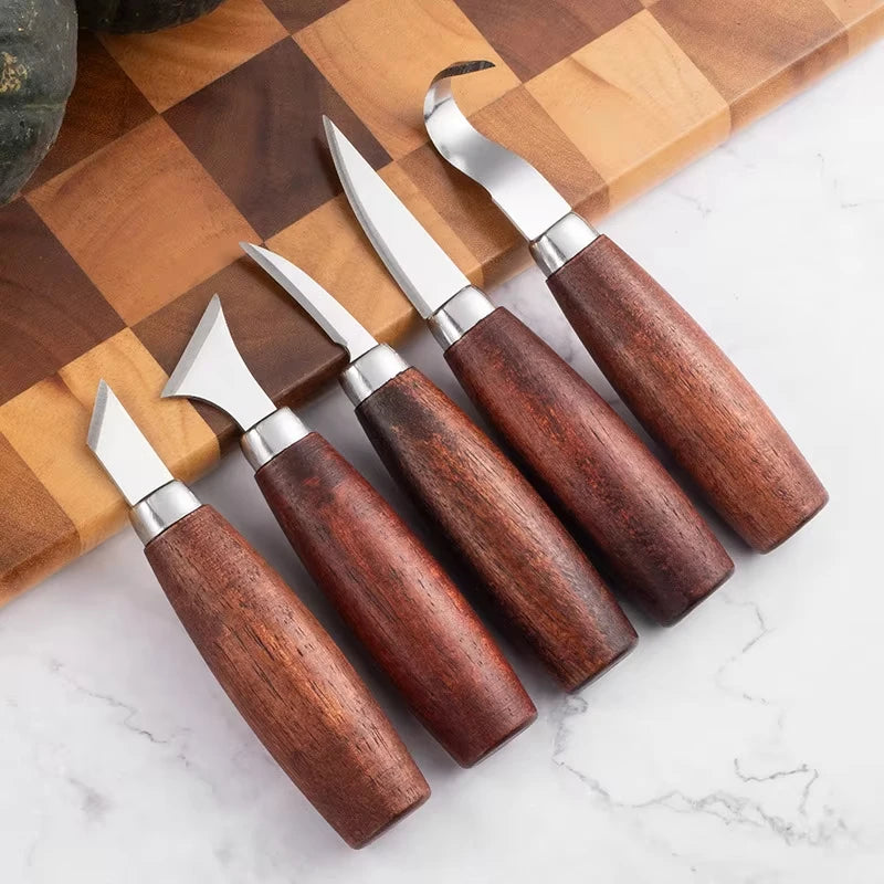 5pcs tools for wood carving Chisel Woodworking Cutter Hand Tool Set Wood Carving Knife DIY Peeling Woodcarving