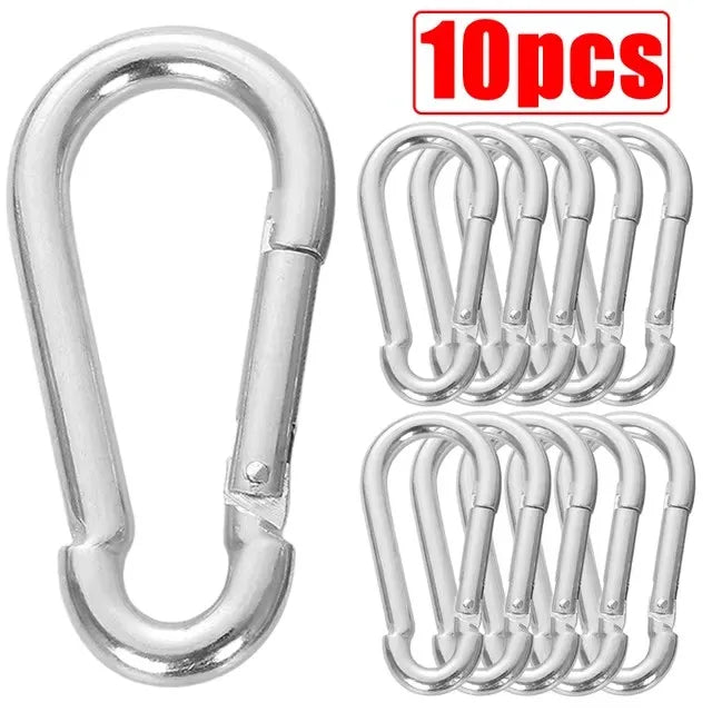 50/10Pcs Mini Carabiner Keychain Alluminum Alloy D Type Buckle Spring Snap Clip Hooks Keychain Carabiner for Keys Camping Tool