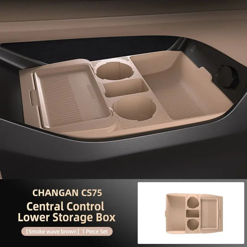 Storage Box For Changan CS75 Plus 2025 Car Styling Under Layer Central Control Organize Armrest Box Silicone Storage Accessories