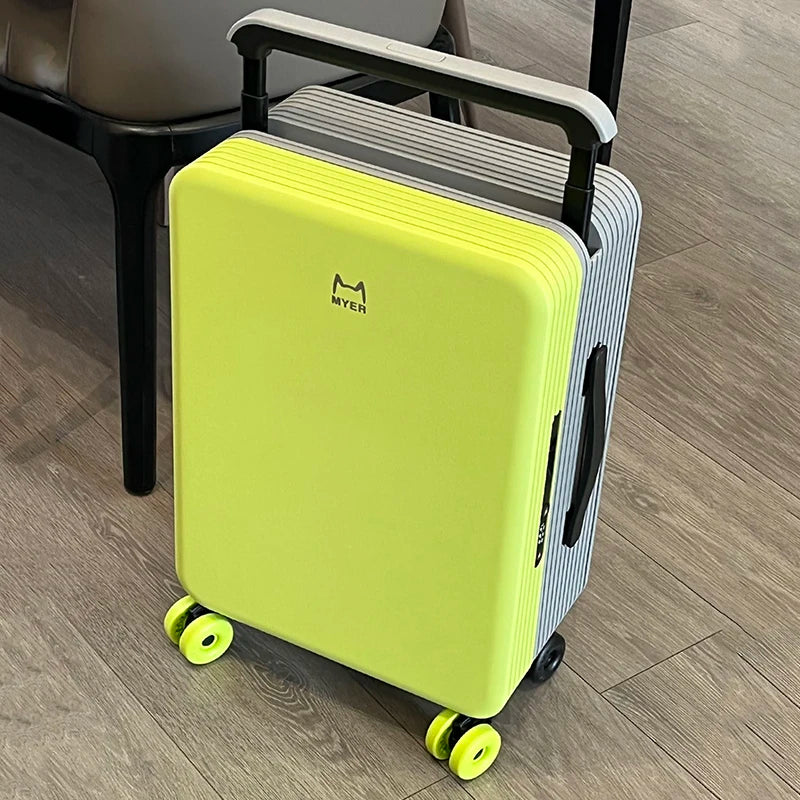 KLQDZMS 20"ABS + PC Suitcase Large-capacity Trolley Case Women Boarding Box Men's Password Box with Wheels Rolling Luggage