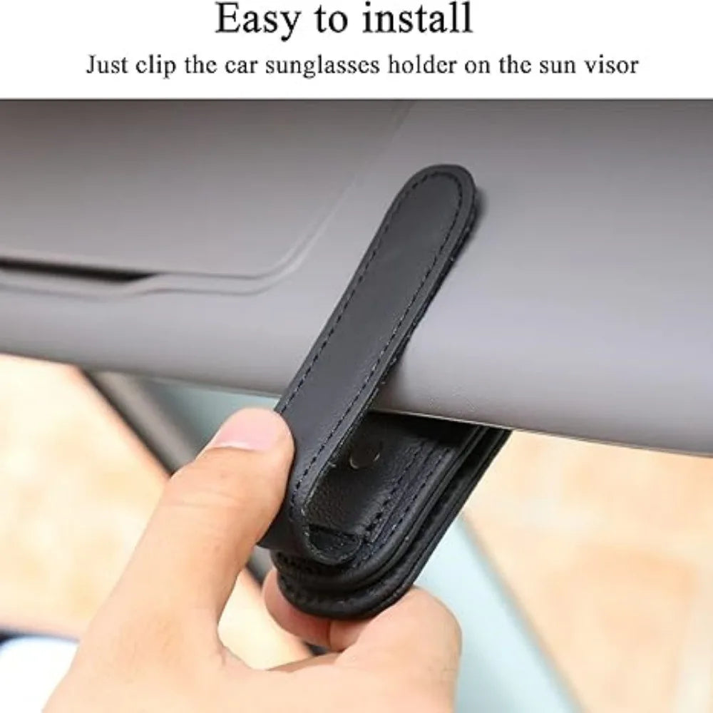 Car Glasses Holder Sun Visor Torage Clip Leather Card Ticket Fastener Multi Functional Magnetism Cars Interior Storage Bracket