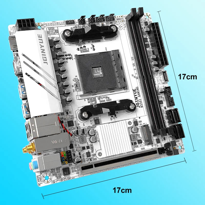 JGINYUE AMD B550 AM4 mini ITX Motherboard supports Ryzen R5 4000/5000 series processors DDR4 RAM PCI-E 4.0 B550i GAMING