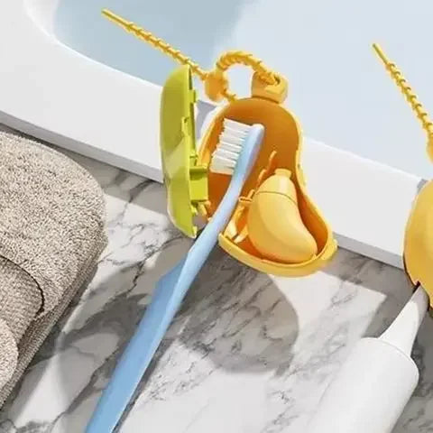 Banana Toothbrush Head Protective Cover With Toothpaste Compartment Toothbrush Dust Clamp Portable Travel Style Storage Box
