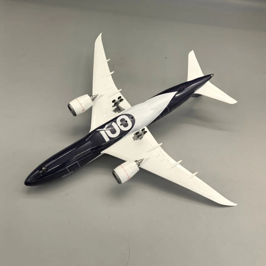 43CM model planes Lufthansa 787 German 100years Diecast  Airplane Model Kits Resin W Light and Wheel Collectible for Aviation
