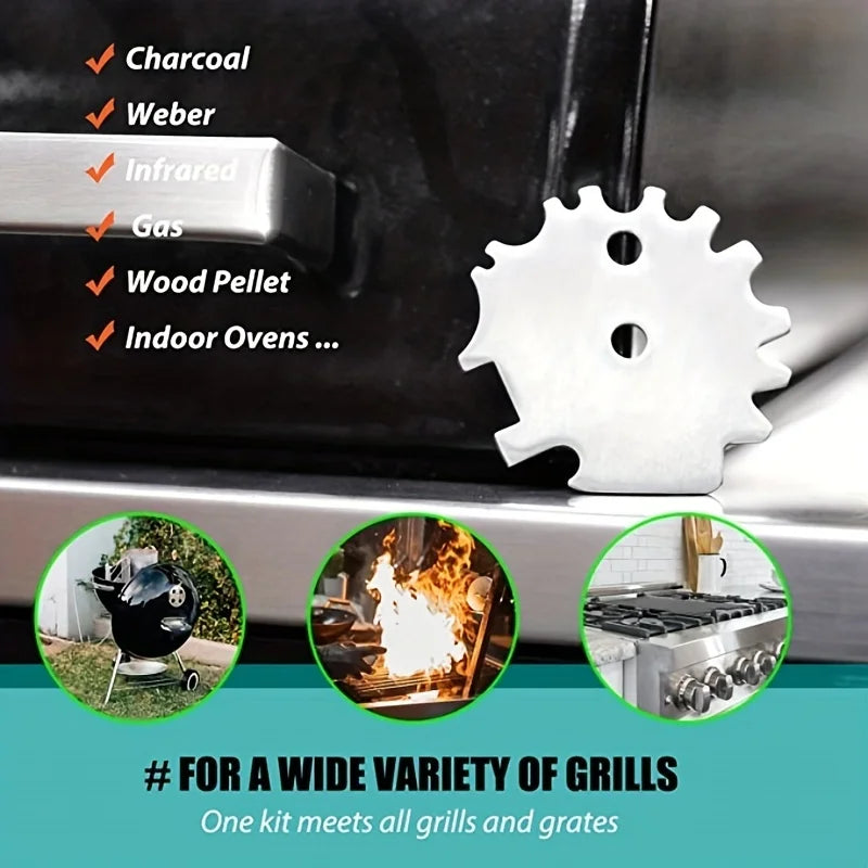 Portable Metal BBQ Grills Grate Cleaner Cleaning Barbecue Scraper Scrubber Tool Grill Cleaning Barbecue Cleaning Grill Scraper
