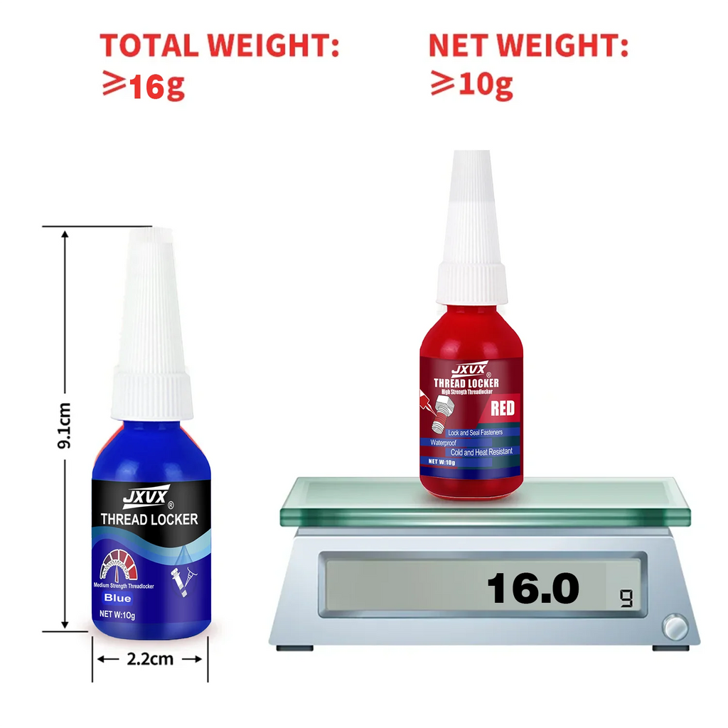 Threadlocker Blue/Red removable Universal Threadlocking compound Anaerobic adhesive Sealant For Bolts/Nuts/Fasteners - Prevents Loosening/Corrosion, oil-resistant, high-temperature resistant Assemblies.