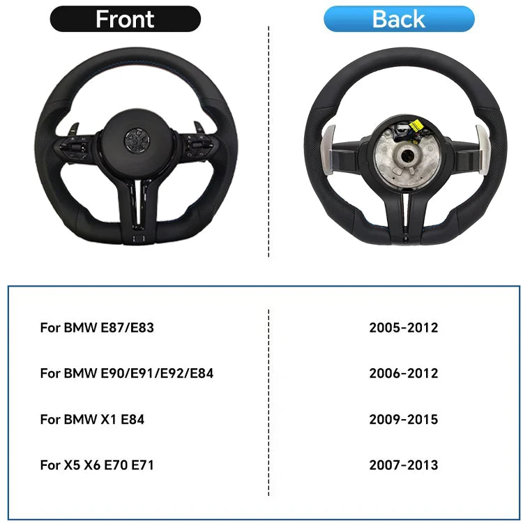 For BMW F30 F20 F48 M3 F80 F25 E90 E87 X5 E70 F01 F10 Steering Wheel Black Perforated Leather Sport Upgrade Modify Accessories