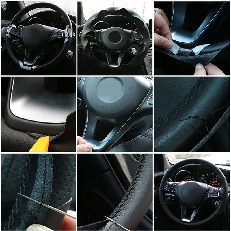 DIY Customized Anti-Slip Car Steering Wheel Cover For BMW 3 Series F30 F31 F34 F35 318i 320i 328i 335i 340i Microfiber Leather
