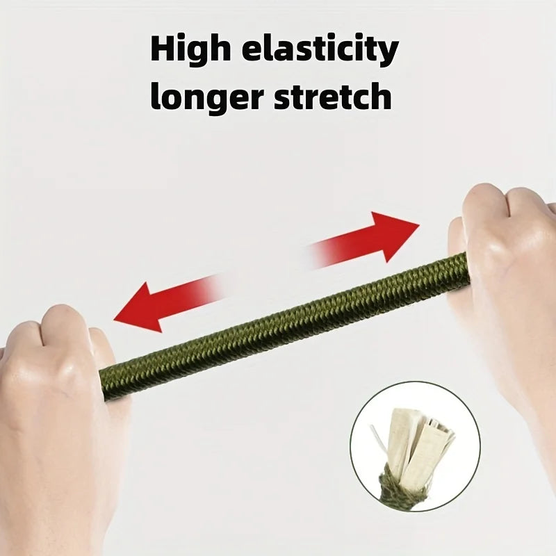 Heavy Duty Bungee Cord Elastic Tie Strap String Carabiner Hooks Kayak Cycling Luggage Packing Ropes Camping Accessories