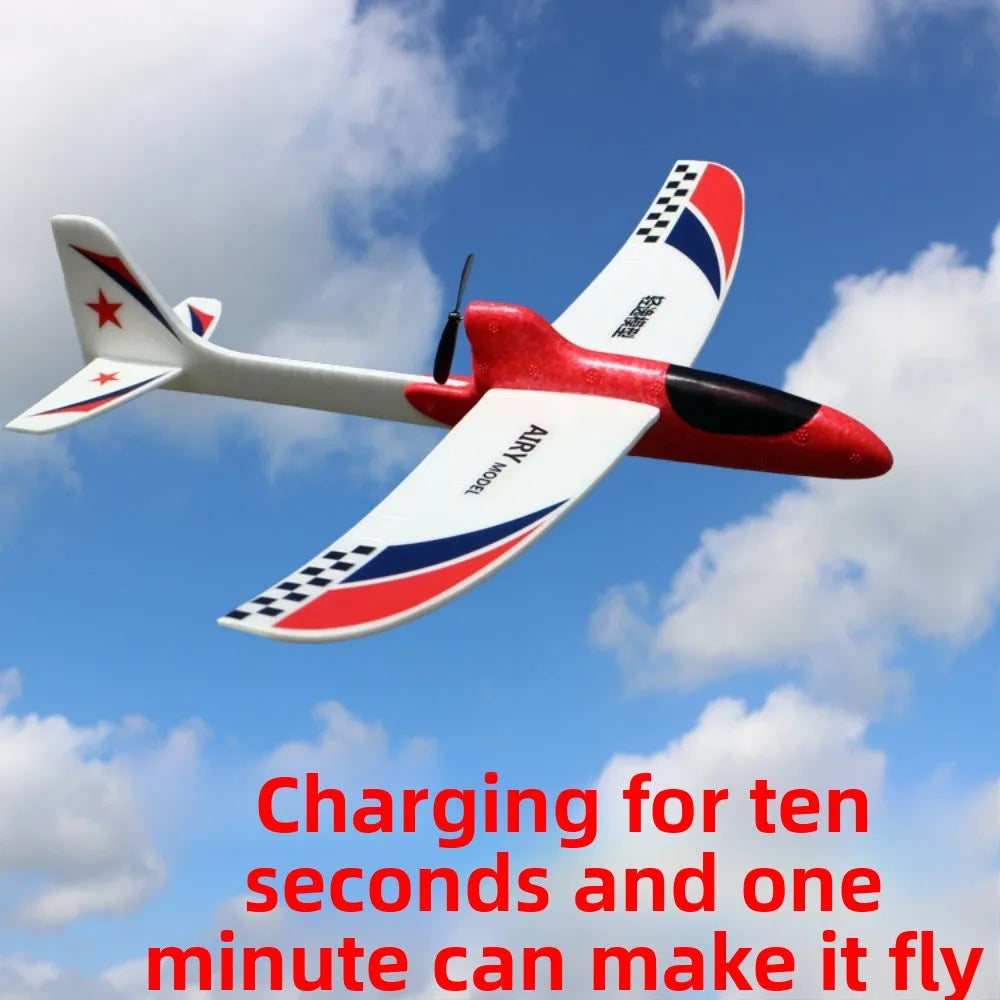 PP Foam Double Wing Airplane Toy Ligthweight Red&Blue Glider Hand Throw Plane Toy High Quality Electric Hand Thrown Aircraft