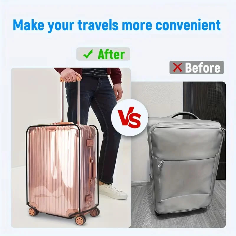 Transparent Waterproof Luggage Cover Scratch-Resistant Dust-Proof Stain-Resistant Protector for 20-30 Inch Suitcase