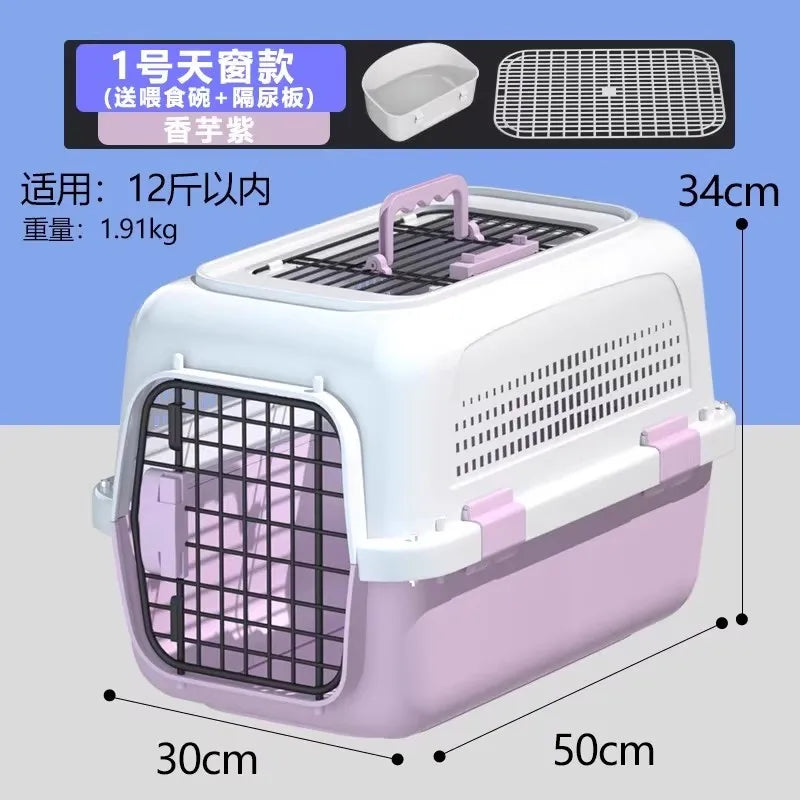 ‌Large Dog Crate for Air Travel - Pet Carrier with Wheels, Foldable Kennel for Golden Retriever, Airline Approved Portable Cage