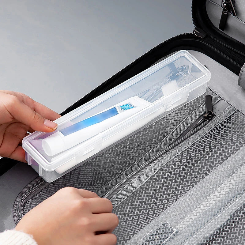 1PCS Portable Toothbrush Box Plastic Travel Toothbrush Case Transparent Toothbrush Holder Organizer Travel Practical Accessories