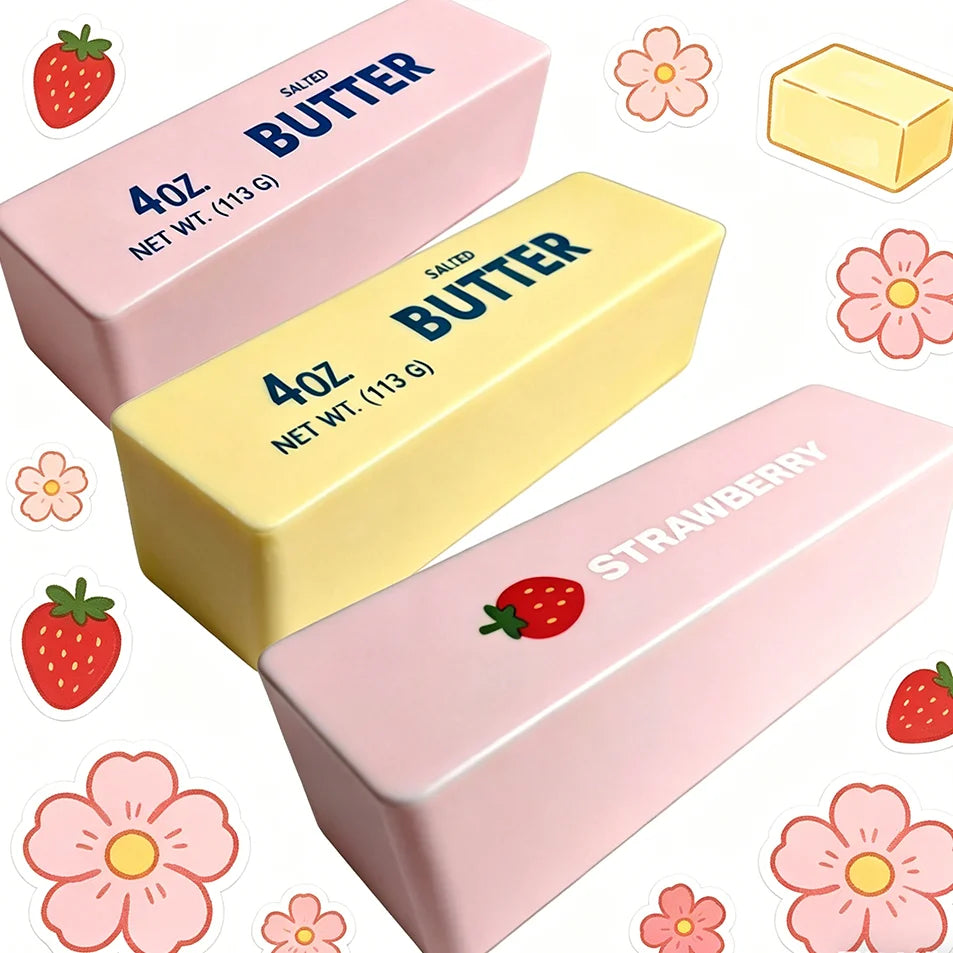 Butter Stick Squeeze Toy Pink strawberry pink  yellow stress relief toy Adults Fidget Toy Anti Stress Release Hand Relax Gift
