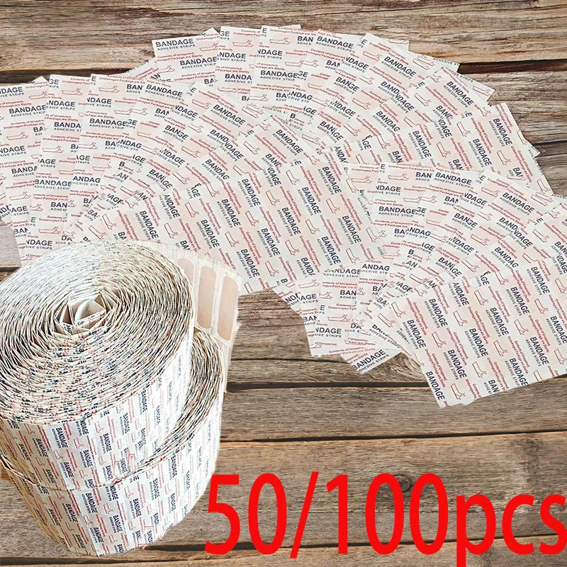 50-100pcs Band-Aids Waterproof Breathable Cushion Adhesive Plaster Wound Hemostasis Sticker Band First Aid Bandage Medical Gauze