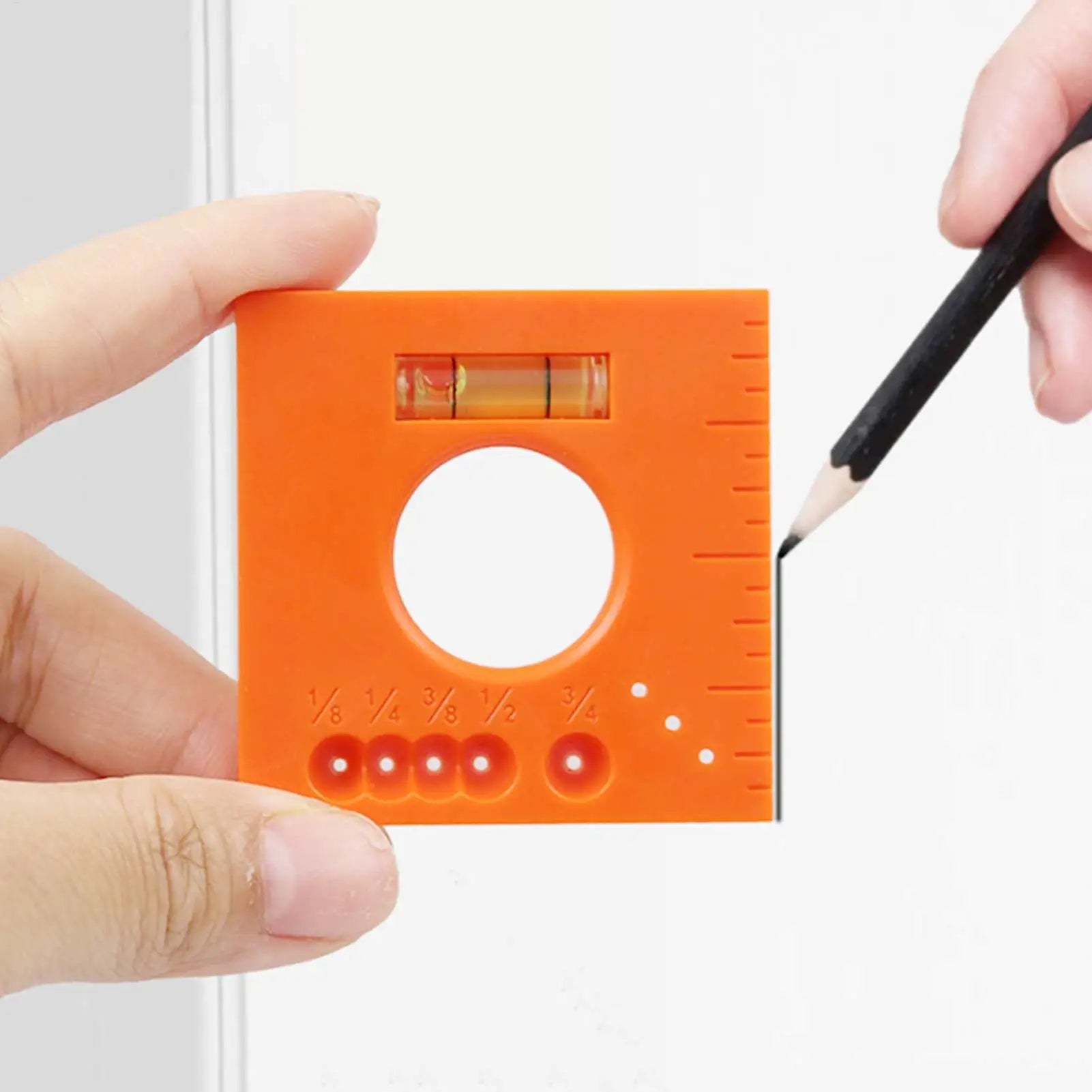 Multifunctional Marking Ruler 6 in 1 Precision Measuring Tool with Level Scriber Parallel Lines Nails Screws Hole Positioning