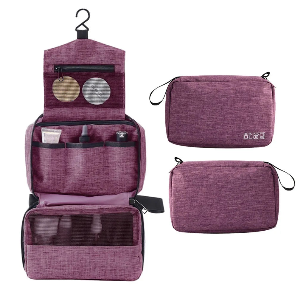 Large-capacity Travel Toiletry Bag Multi-functional Zippered Travel Storage Pouch Portable Compartmentalized Makeup Storage Bag