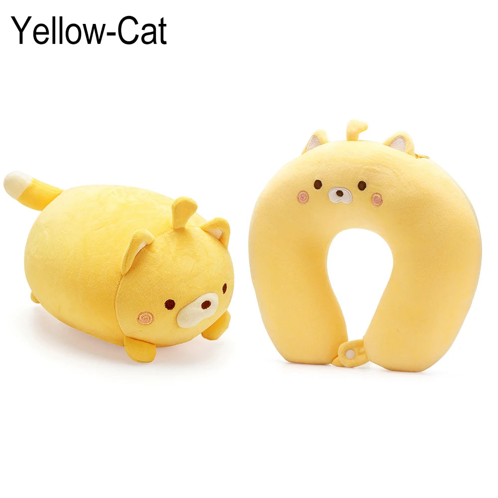 Cute Bedding Cervical Multifunctional Cartoon Protection Neck Fluffy Pillows U Shaped Travel Pillow Penguin Whale