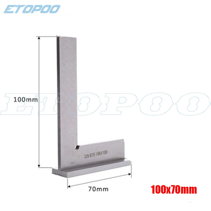 DIN875/2 Precision Machinist Square Ruler Carbon Steel Angle Ruler Engineer Square 90 Degree Right Angle Ruler