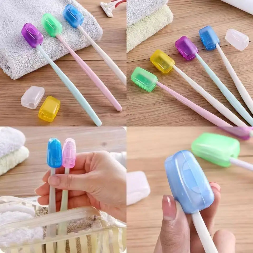 5PCS Random Color Travel Toothbrush Head Cover Toothbrush Head Protector Portable Outdoor Travel Toothbrush Protective Case