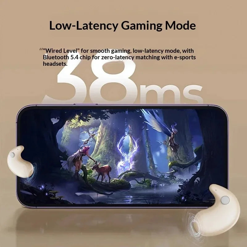 Ultra Thin Wireless Sleep Earbuds Zero Pressure Design for Side Sleepers All-Day Wearing Comfort Extended Playtime Battery