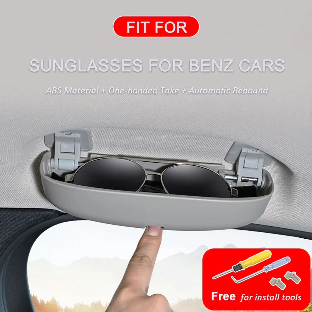 Car Sun Glasses Holder Case for Mercedes Benz W212 C180 E63 C300 E250 C E CLASS GLK GLC GLE AMG X204 W205 W203 Accessories