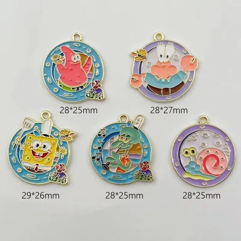 10pcs cartoon anime alloy oil drop pendant, DIY accessory keychain bag pendant