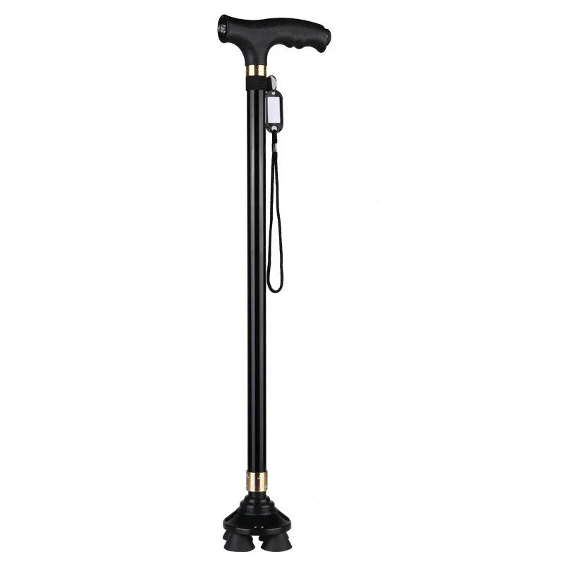Non-slip Walking Sticks For The Elderly Retractable Aluminum Alloy Multifunctional Cane With Led Light Old Men Crutch