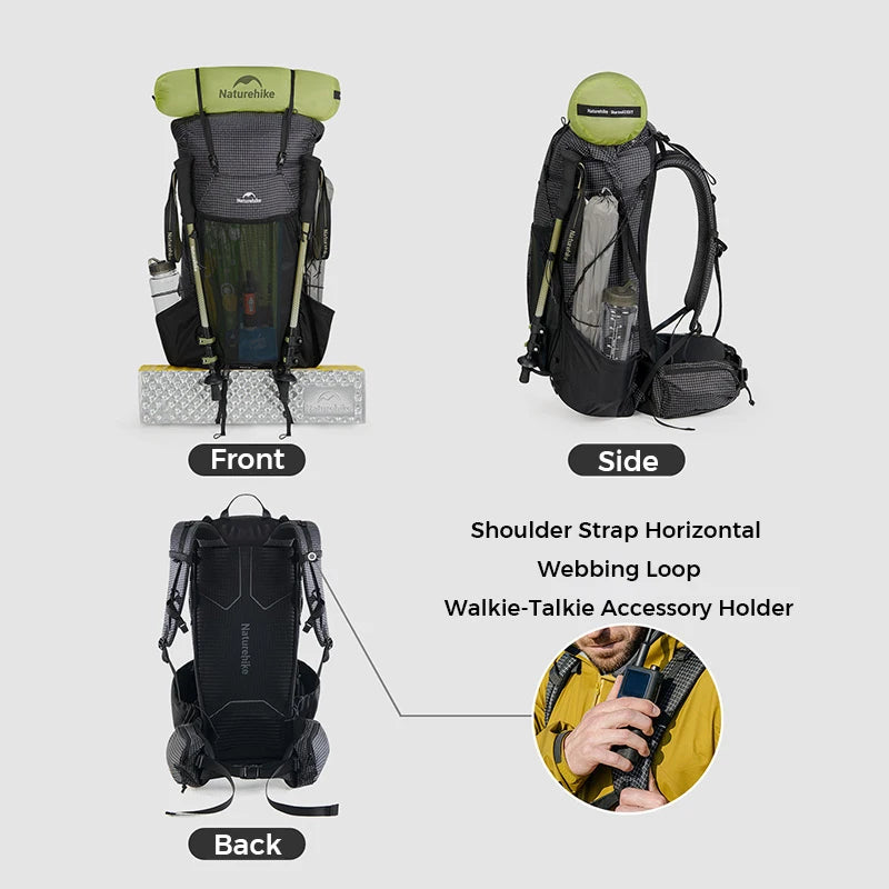 Naturehike Rock 2.0 Hiking Backpack Large Capacity Outdoor Backpack for Leisure Sports and Travel Climbing Camping Backpack