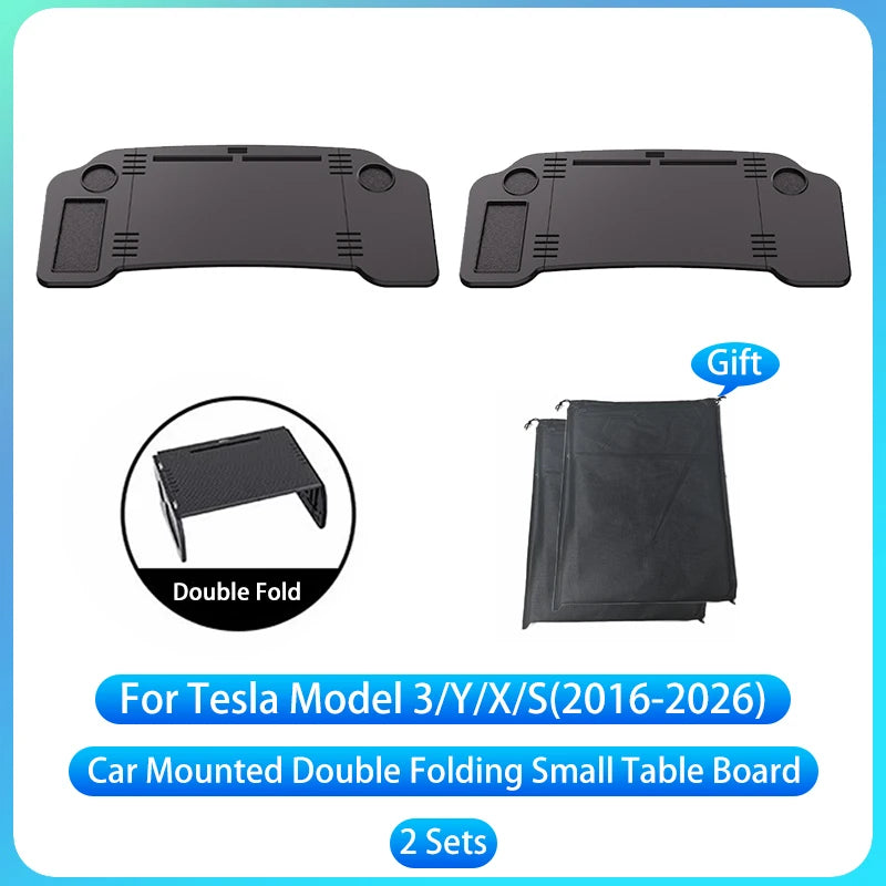 For Tesla Model 3/Y Car Mounted Small Table Board Multifunctional Computer Desk Dining Table Folding Storage Small Table Board