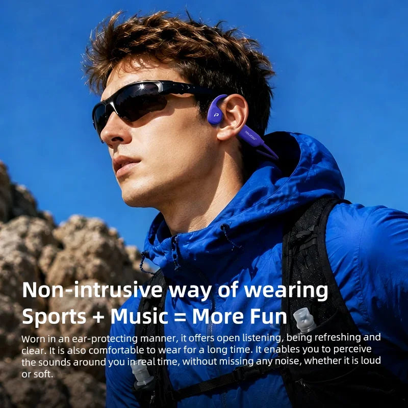 POLVCDG Bone Conduction Motion Headphones IPX8 Waterproof Bluetooth 6.0 Open-Backed Running Headphones 2026 New Product X9 RUN