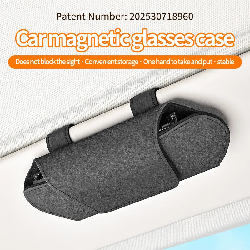 Car glasses case, high-end car sun visor storage, car glasses clip, car interior sunglasses box, magnetic suction, car home dual