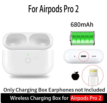 Replacement For AirPod Pro1 2 Charging Case  with AirPods 4st&2nd Generation Wireless Charging box Bluetooth Pairing For Apple 3