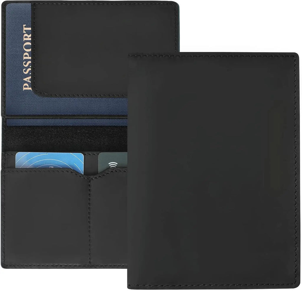 AIGUONIU Leather Passport Holder Travel Wallet Cover Case for Men and Women Leather Travel Documents Organizer Protector