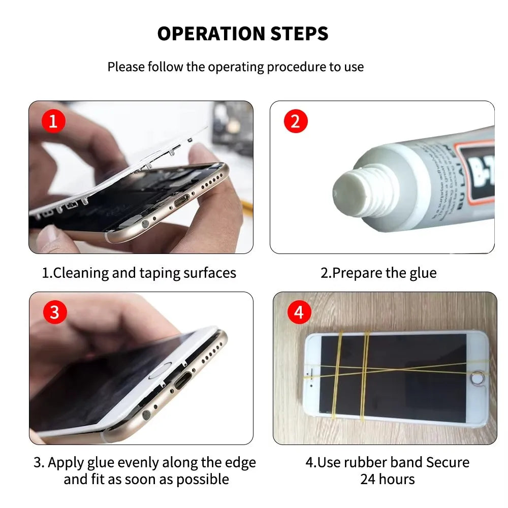B7000 Super Glue Instant Strong Adhesive 10/20/50pcs Wood Rubber Metal Glass Cyanoacrylate Nail Gel 502 for Stationery Store