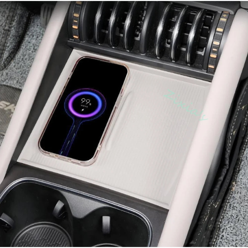 For BYD Atto 3 Evo Yuan Plus 2026 2027 Car Silicone Wireless Charging Pad Cup Cover Storage box Protective Interior Accessories