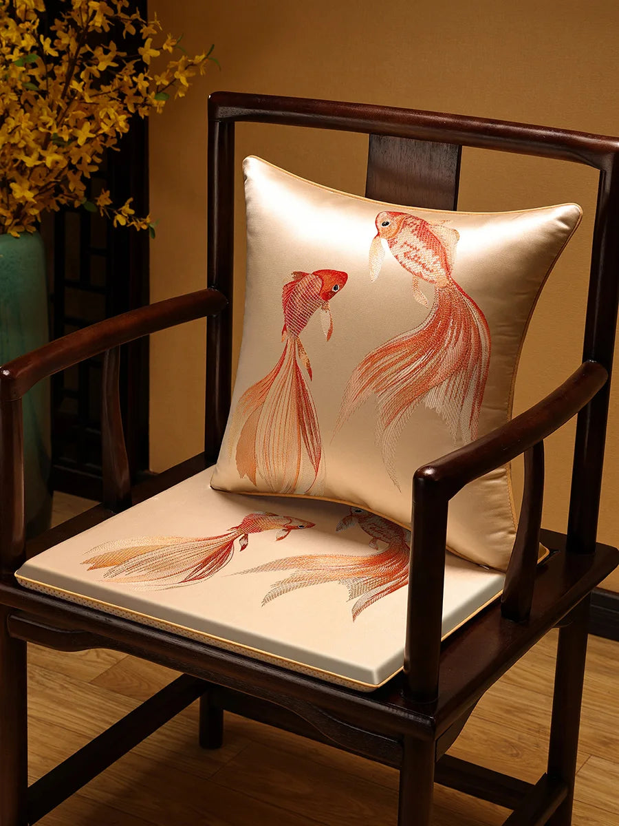 New Chinese-style Foam Chair Cushions Rosewood Sofa Cushion Cover Home Sponge Seat Cushions Embroidered Anti-slip Chair Cushions