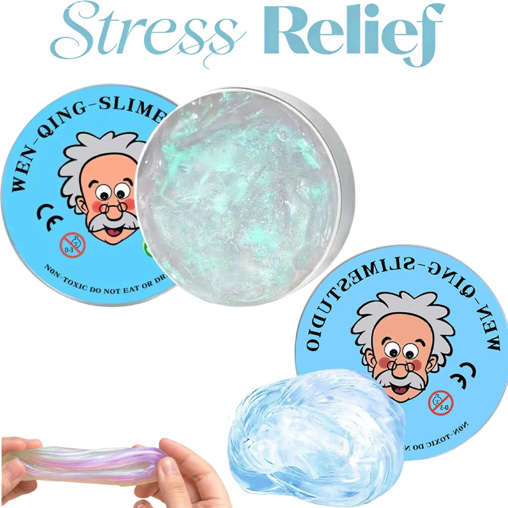 New Stress Relief Toys Old Man Liquid Squishy Transparent Crystal Slime Fluffy Foam Putty Kids Safe Bouncy Stretchy Color Slime