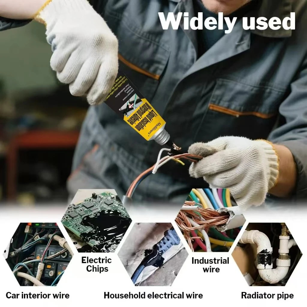 Liquid Electrical Tape Insulating Glue for Cable Repair Flame Retardant Waterproof Heat Resistant for Wood Plastic Metal Surface