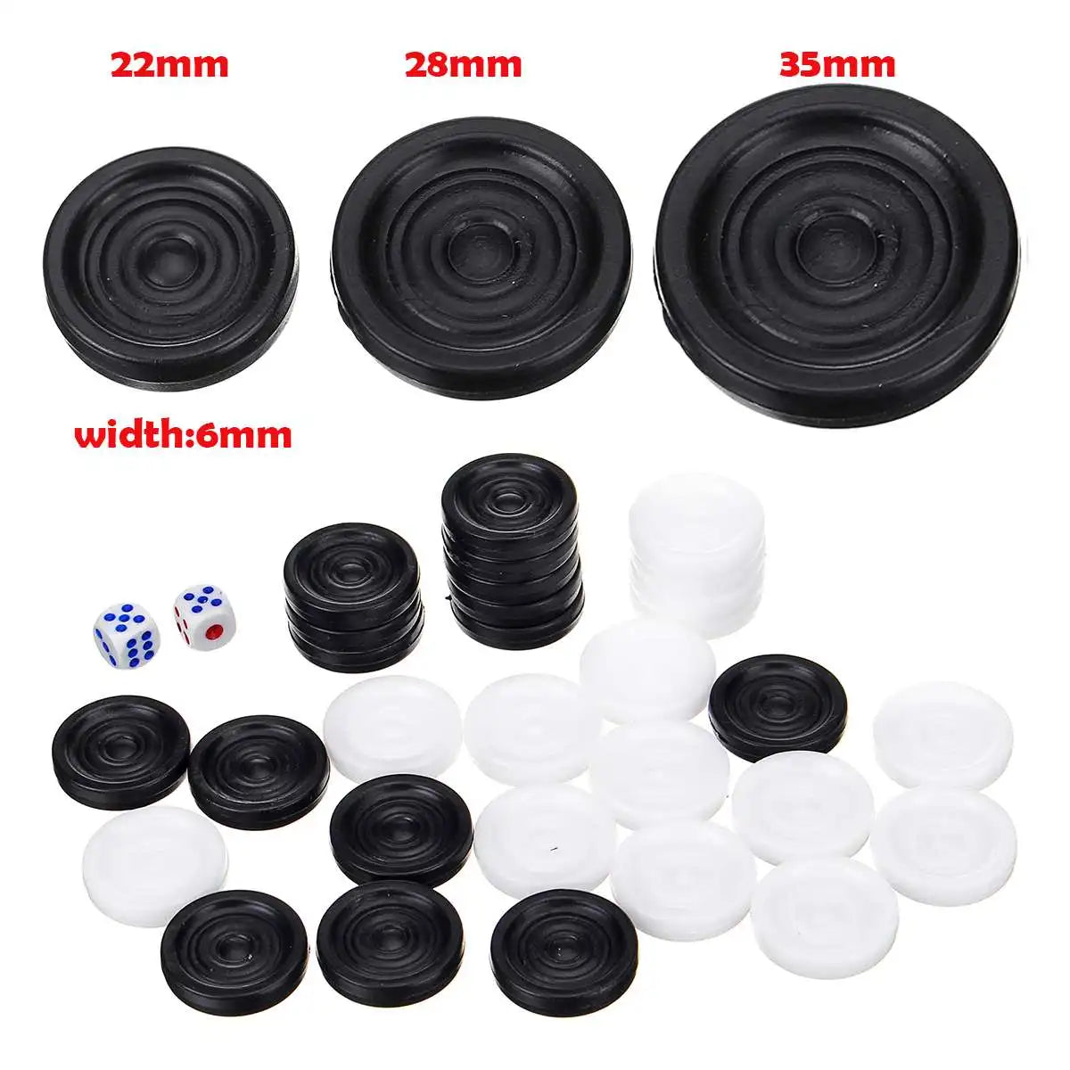 32 PCS Backgammon Chess Piece Kids Learning Plastic Chess Pieces Draughts Board Game Chess Pieces Draughts&Checkers